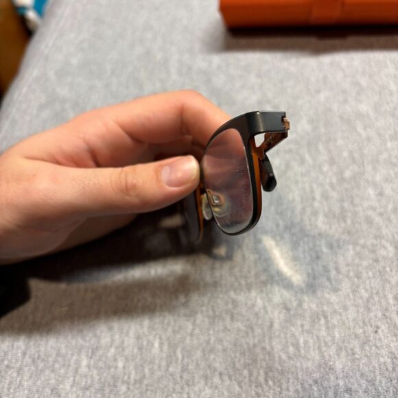 Bevel Metallic Orange Eyeglass Frames